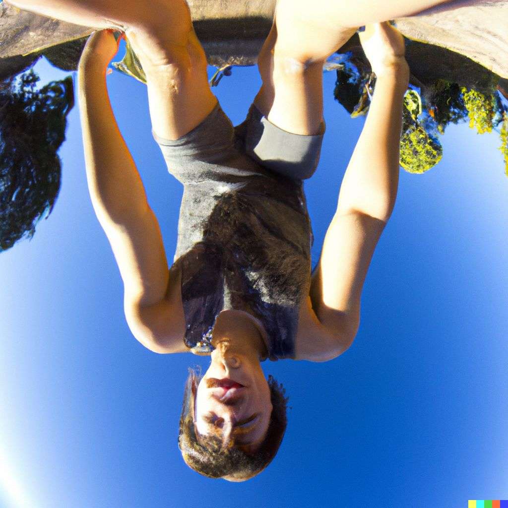 the discovery of gravity, photograph taken with a fisheye lens, 10mm